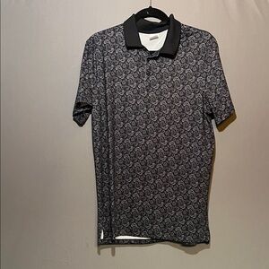 All in Motion Black and Gray Patterned Polo Shirt